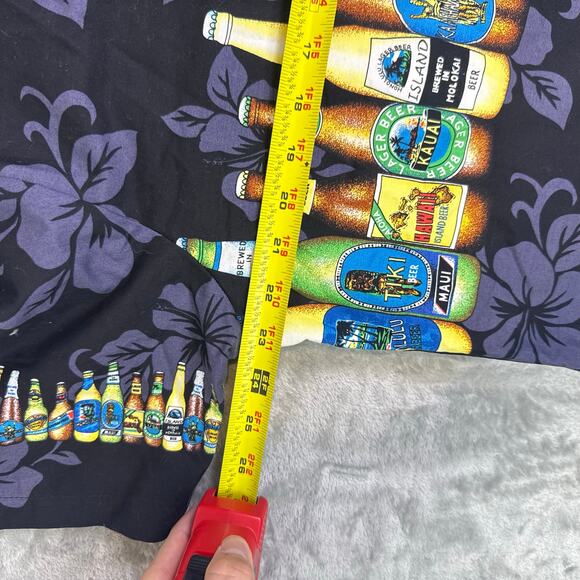 KY’s Hawaiian BEER Shirt Mens Sz L Made in Hawaii Bottles Drinking Floral Aloha - Picture 4 of 6